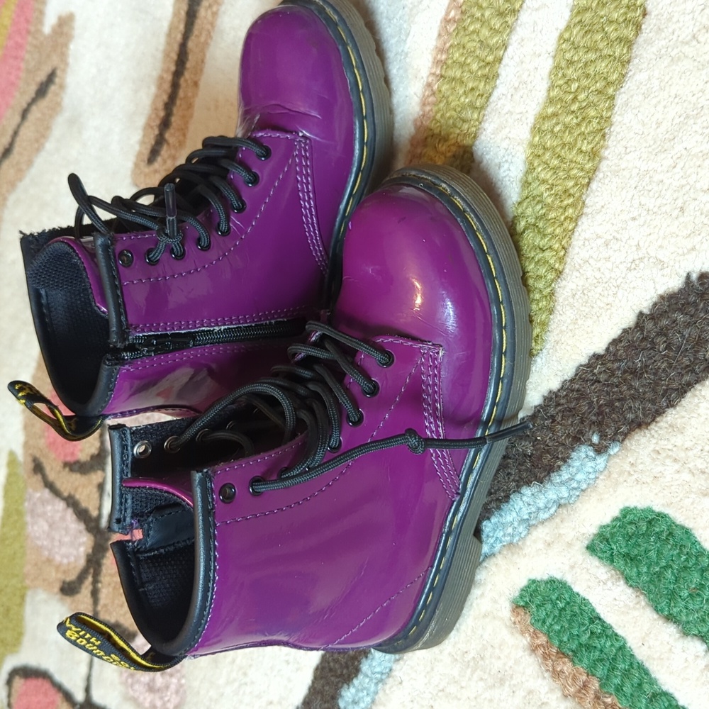Kids Purple Dr. Martin Combat Boots